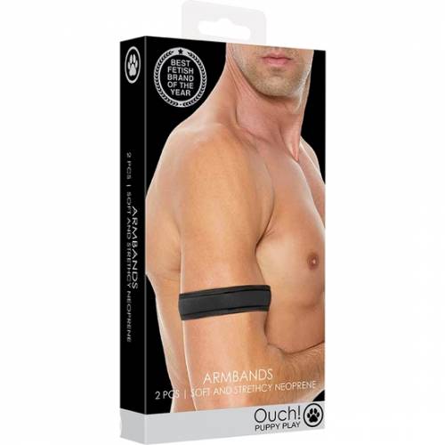 OUCH PUPPY PLAY NEOPRENE ARMBANDS NEGRO