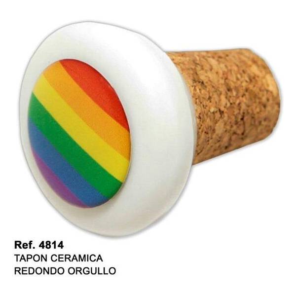 TAPON CERAMICA CORCHO REDONDO CON BANDERA LGBT