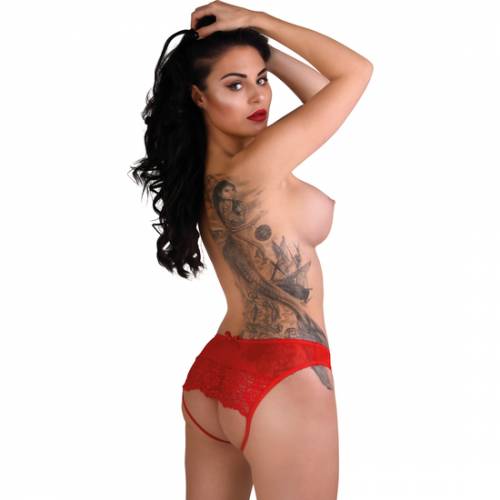 DARING NICOLETTE CROTCHLESS PANTY ROJO